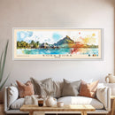 Bora Bora, France Watercolor Beach Print, Vacation Gift, France Wall Art, Framed Canvas Print, Framed Beach Painting