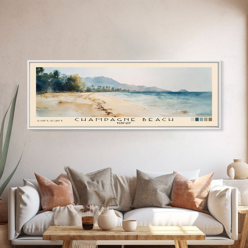 Champagne Beach, Vanuatu Watercolor Print, Vacation Gift, Vanuatu Wall Art, Beach Painting, Beach Decor, Beach Or Lakehouse Art