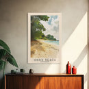 Gibbs Beach, Barbados Watercolor Print, Vacation Gift, Barbados Wall Art, Beach Painting, Beach Decor, Large Wall Art, Wood Frame Art