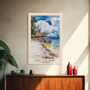Kri Island, Indonesia Watercolor Beach Print, Vacation Gift, Indonesia Wall Art, Beach Painting, Beach Decor, Beach Painting
