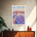 Las Salinas, Spain Watercolor Print, Vacation Gift, Spain Wall Art, Beach Painting, Beach Decor, Large Wall Art, Wood Frame Art
