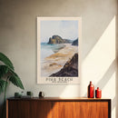 Piha Beach, New Zealand Watercolor Print, Vacation Gift, New Zealand Wall Art, Beach Painting, Beach Decor, Large Wall Art, Wood Frame Art
