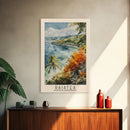 Raiatea, French Polynesia Watercolor Beach Print, Vacation Gift, French Polynesia Wall Art, Framed Canvas Print, Framed Beach Painting