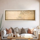 Dubai UAE Panoramic map print poster or framed canvas, Dubai map print poster canvas, Dubai city map print poster canvas, Vintage Travel Art