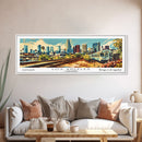 Los Angeles California Panoramic Wall Art, Mid Century Modern Framed Canvas Print, Retro Pop Art Travel Poster, Home Decor, Office Wall Art, Gift Idea