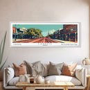 Laredo Texas Panoramic Wall Art, Mid Century Modern Framed Canvas Print, Retro Pop Art Travel Poster, Living Room Decor, Cityscape Art, Home Office Decor