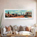 Oklahoma City Oklahoma Panoramic Wall Art, Mid Century Modern Framed Canvas Print, Retro Pop Art Travel Poster, Office Decor, Gift Idea