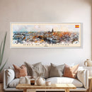 Jerez De La Frontera Spain Panoramic Travel Poster, Framed Canvas Print or Metal Wall Art, Travel Art, Home Decor, Panoramic Painting, Midcentury Art