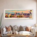 Leipzig Germany Panoramic Travel Poster, Framed Canvas Print or Metal Wall Art, Travel Art, Home Decor, Panoramic Painting, Midcentury Art