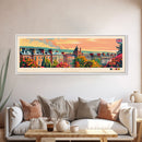 Nottingham United Kingdom Wall Art, Panoramic Travel Poster, Panoramic Framed Canvas Print, City Wall Art, Wall Hanging Home Decor, Travel Art