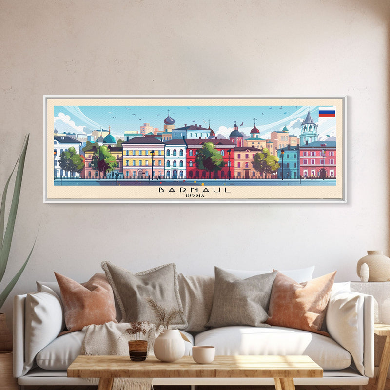 Barnaul Russia Wall Art, Panoramic Travel Poster, Panoramic Framed Canvas Print, City Wall Art, Wall Hanging Home Decor, Travel Art