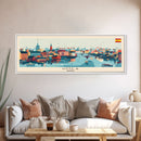 Ume Sweden Panoramic Travel Poster, Framed Canvas Print or Metal Wall Art, Travel Art, Home Decor, Panoramic Painting, Midcentury Art