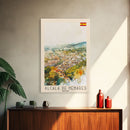 Alcalį de Henares Spain Aerial View Travel Poster Art, Framed Canvas Print, Stunning Wall Art for Living Room and Bedroom Decor