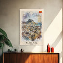 Alicante Spain Coastal City Travel Poster Art, Framed Canvas Print, Stunning Wall Art for Living Room, Bedroom Decor, Home Decoration
