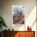 Haarlemmermeer Netherlands Water View Art, Framed Canvas Print, Bedroom Wall Art, Travel Poster, Home Decoration, Dutch Wall Art