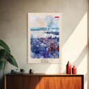 Kiel Germany Harbor View, Framed Canvas Print, Travel Poster, Wall Art, Home Decor, Living Room Decoration, German Cityscape Art