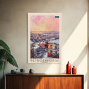 Petrozavodsk Russia Travel Poster Framed Canvas Print, Watercolor Painting, Scenic Wall Art, Home Decor, Russian Landscape, Modern Art