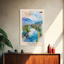 Shumen Bulgaria Travel Poster Framed Canvas Print, Watercolor Painting, Scenic Wall Art, Home Decor, Bulgarian Landscape, Classic Art