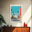 Almeria Spain Travel Poster Framed Canvas Print, Midcentury Modern Art, Pop Art Decor, Wall Art, Vacation Gift, Living Room Decoration, Scenic Print