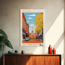Birmingham UK Travel Poster Framed Canvas Print, Midcentury Modern Art, Pop Art Wall Decor, Home Decor, Living Room Decoration