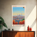 Brussels Belgium Travel Poster Framed Canvas Print, Midcentury Modern Art, Pop Art Wall Decor, Home Decor, Vacation Gift, Living Room Art