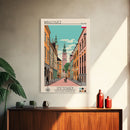 Bydgoszcz Poland Travel Poster Framed Canvas Print, Midcentury Modern Art, Pop Art Wall Decor, Home Decor, Vacation Gift, Living Room Art