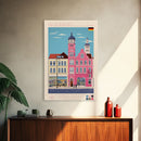 Gelsenkirchen Germany Travel Poster Framed Canvas Print, Midcentury Modern Art, Pop Art Wall Decor, Scenic Living Room Art, Bedroom Gift