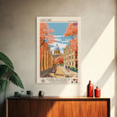 Nyiregyhaza Hungary Travel Poster Framed Canvas Print, Midcentury Modern Art, Pop Art Wall Decor, Scenic Wall Art, Living Room Decoration, Office Art