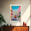 Rio Tinto Portugal Travel Poster Framed Canvas Print, Midcentury Modern Art, Pop Art Wall Decor, Scenic Living Room Art, Bedroom Decor