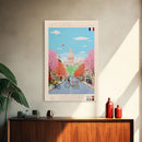 Saint-Étienne France Travel Poster Framed Canvas Print, Midcentury Modern Art, Pop Art Wall Decor, Living Room Art, Vacation Gift