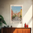Szeged Hungary Travel Poster Framed Canvas Print, Midcentury Modern Art, Pop Art Wall Decor, Living Room Art, Vacation Gift