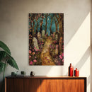 Haunted House in the Woods Framed Canvas Print, Spooky Wall Art, Halloween Haunted Mansion, Gothic Horror Decor, Framed Canvas Print