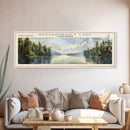 Deschambault Lake Framed Canvas Print, Lake House Decor, Panoramic Wall Art, Travel Poster, Modern Lake Painting, Nature Art