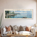 Flathead Lake Montana Framed Canvas Print, Lake House Art, Panoramic Wall Art, Travel Poster, Captivating Lake Painting, Home Decor
