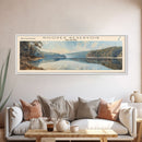 Hoopes Reservoir Delaware Framed Canvas Print, Panoramic Lake House Decor, Wall Art, Travel Poster, Scenic Lake Painting, Nature Art
