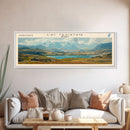 Lac Tasiataq Framed Canvas Print, Panoramic Lake House Decor, Wall Art, Travel Poster, Scenic Lake Painting, Nature Art