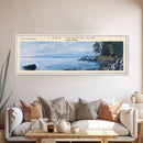 Lake Champlain Framed Canvas Print, Lake House Art, Panoramic Wall Art, Travel Poster, Captivating Lake Painting, Home Decor