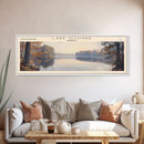 Lake Oconee Georgia Framed Canvas Print, Lake House Decor, Panoramic Wall Art, Travel Poster, Serene Landscape Painting, Living Room Decor