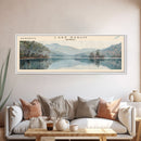 Lake Rabun Georgia Framed Canvas Print, Lake House Decor, Panoramic Wall Art, Travel Poster, Serene Landscape Painting, Living Room Decor