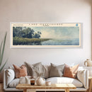 Lake Keechobee Framed Canvas Print, Lake House Decor, Panoramic Wall Art, Travel Poster, Serene Lake Painting, Nature Art
