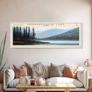 Nunavaugaluk Lake Framed Canvas Print, Lake House Decor, Panoramic Wall Art, Travel Poster, Landscape Painting, Bedroom Decor