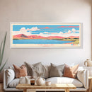 Fort Peck Lake Montana Framed Canvas Print, Panoramic Wall Art, Midcentury Modern, Pop Art, Bedroom Decor, Travel Poster, Nature Art, Artistic Decor