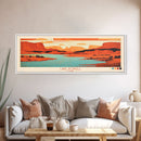 Lake Powell Utah Framed Canvas Print, Panoramic Wall Art, Midcentury Modern, Pop Art, Living Room Decor, Travel Poster, Lake House Art