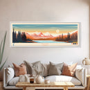 Tazlina Lake, Alaska Framed Canvas Print, Lake House Decor, Midcentury Modern Art, Pop Art, Travel Poster, Living Room Wall Art