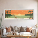 Toledo Bend Reservoir, Louisiana Framed Canvas Print, Lake House Art, Midcentury Modern Decor, Pop Art, Travel Poster, Bedroom Wall Art