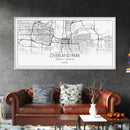 Overland Park City Map, Kansas Art, Map Print, Minimalist Wall Art, Wall Art, Canvas Art, Gift For Realtor, Boho Wall Hanging, Southern Art
