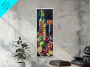 Still Life Bar Art Print Framed on Canvas, Vertical Framed Kitchen Art, Dark Wall Art, Textured, Cocktail Canvas Wall Art Print, Modern Art