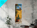 Mexican Inspired Impasto Canvas Painting Framed, Southwestern Wall Art, Tall and Narrow Wall Art, Framed Canvas Art for Living Room