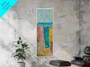 Colorful Laundry on Beach Landscape Art Print, Vertical Oversized Living Room Canvas Print Framed, Framed Wall Art for Laundry Room
