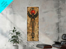 Egyptian Art Depiction of Goddess Isis - Framed Canvas Print, Midcentury Modern Wall Art, Skinny Art, Tall Art, Living Room Decor